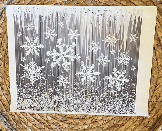 Tumbler glitter wood icicle snowflakes