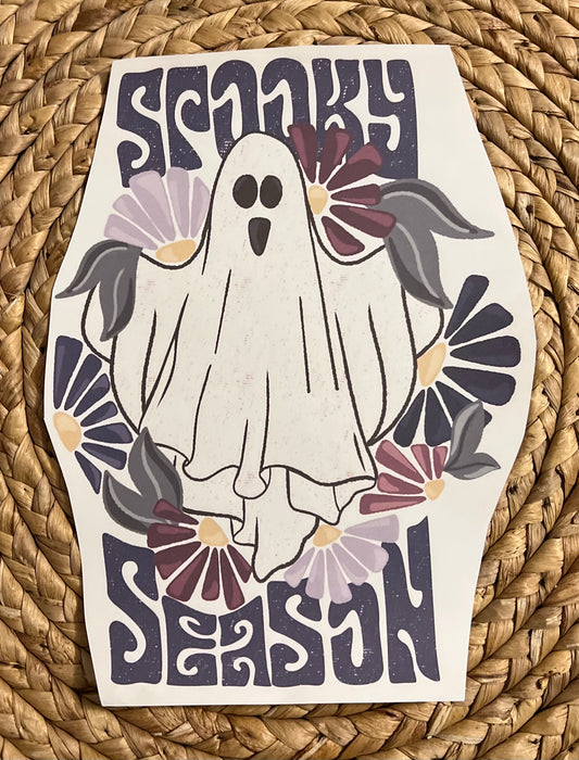Youth purple floral ghost spooky season