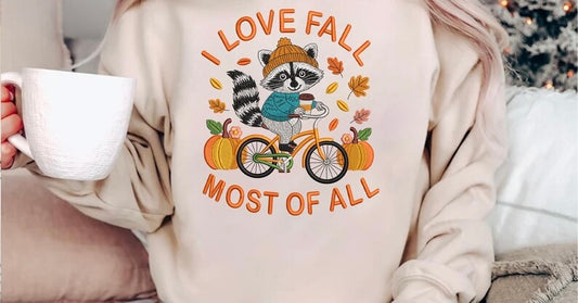 Emb - raccoon love fall most of all