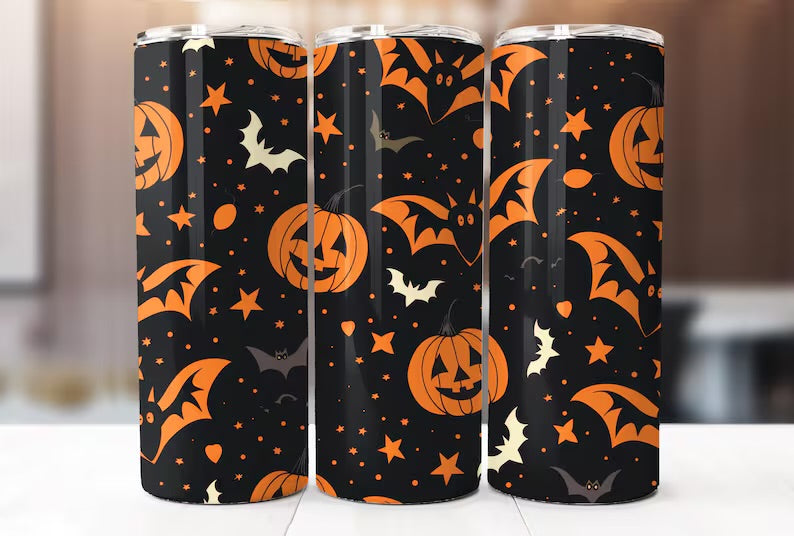 Pumpkins & bats tumbler