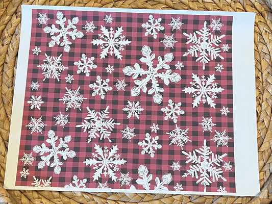 Tumbler red buffalo plaid snowflakes