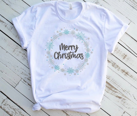 Emb - merry Christmas snowflake