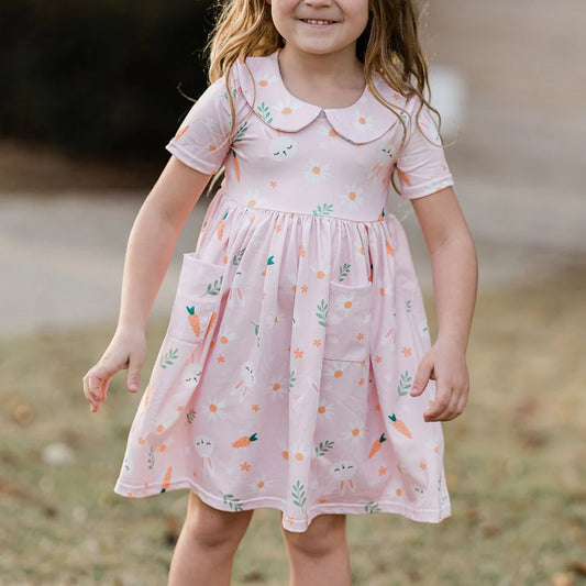 Pink carrots twirl dress