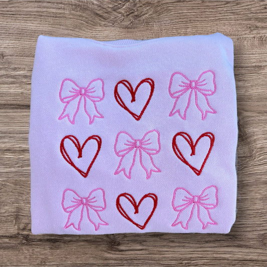 Emb - bows & hearts
