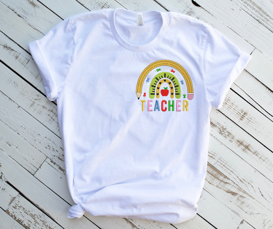 Emb - school supplies pocket rainbow