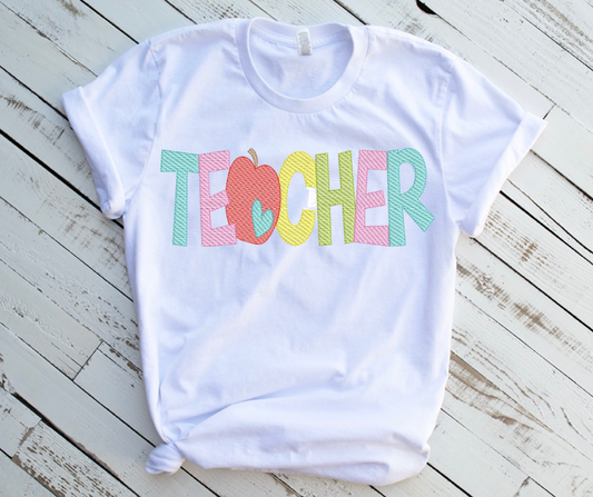 Emb - teacher with apple