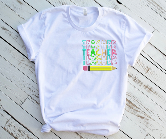 Emb - neon teacher pocket